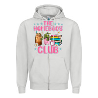 Dove Grey the homebody club Zipper Hoodie - JahusDesignShop