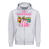Heather Grey the homebody club Zipper Hoodie - JahusDesignShop