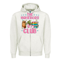 Oatmeal Heather the homebody club Zipper Hoodie - JahusDesignShop
