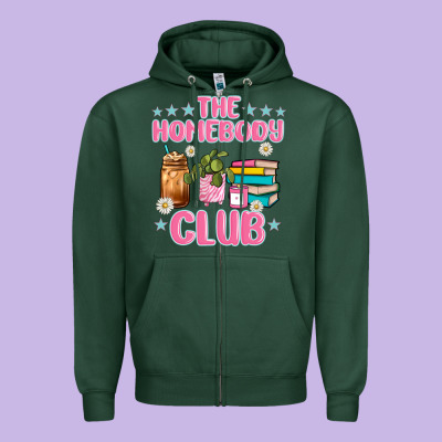 The Homebody Club Zipper Hoodie Designed By Jahusdesignshop