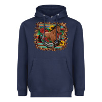 Navy western horse horseshoe roses sunflowers serape leopard Heavyweight Hoodie - Artiststas