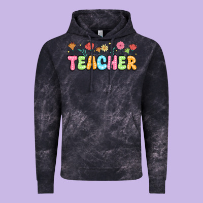 Custom Teacher Flowers Vintage Hoodie Designed By Jahusdesignshop