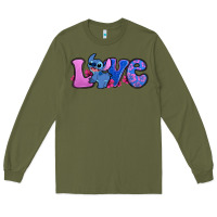 Army Green love stitch Long Sleeve Tee - Zillion Design Studio