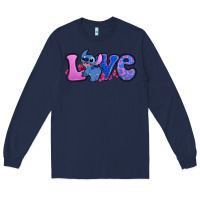 Navy love stitch Long Sleeve Tee - Zillion Design Studio