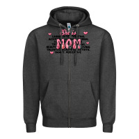 Charcoal Heather she is mom compliment words Zipper Hoodie - JahusDesignShop