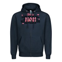 Navy she is mom compliment words Zipper Hoodie - JahusDesignShop