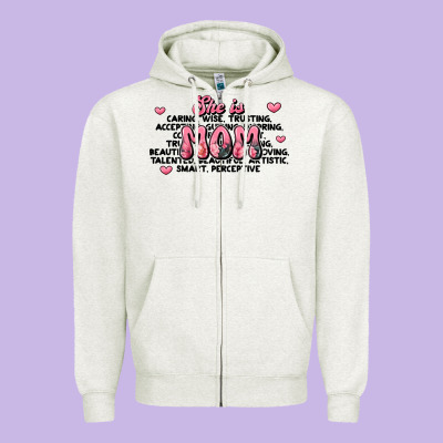 She Is Mom Compliment Words Zipper Hoodie Designed By Jahusdesignshop
