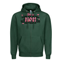 Sports Green she is mom compliment words Zipper Hoodie - JahusDesignShop