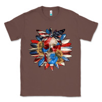 Chestnut 4th of July sunflower skull 4th of july Classic Tee - CowGirlArtShop