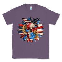 Lavender 4th of July sunflower skull 4th of july Classic Tee - CowGirlArtShop