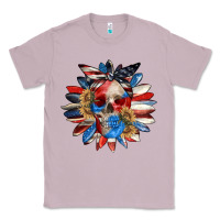 Lilac 4th of July sunflower skull 4th of july Classic Tee - CowGirlArtShop