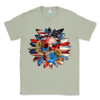 Matcha 4th of July sunflower skull 4th of july Classic Tee - CowGirlArtShop