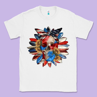 4th Of July Sunflower Skull 4th Of July Classic Tee Designed By Cowgirlartshop