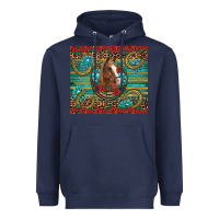 Navy western horse horseshoe roses gemstones glitter wooden Heavyweight Hoodie - Artiststas