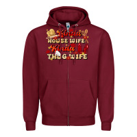 Burgundy kinda house wife kinda thug wife Zipper Hoodie - JahusDesignShop