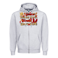Heather Grey kinda house wife kinda thug wife Zipper Hoodie - JahusDesignShop