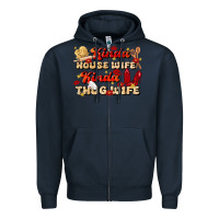 Navy kinda house wife kinda thug wife Zipper Hoodie - JahusDesignShop