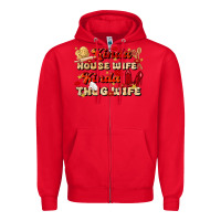 Red kinda house wife kinda thug wife Zipper Hoodie - JahusDesignShop