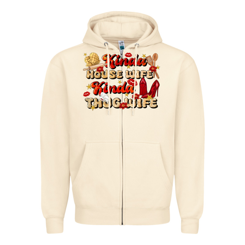 Kinda House Wife Kinda Thug Wife Zipper Hoodie by JahusDesignShop | Teevron