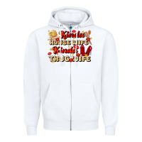 White kinda house wife kinda thug wife Zipper Hoodie - JahusDesignShop