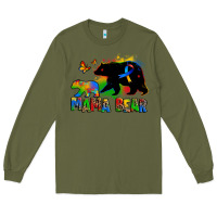 Army Green mama bear autism Long Sleeve Tee - Zillion Design Studio