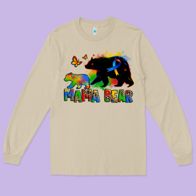 Mama Bear Autism Long Sleeve Tee Designed By Zillion Design Studio