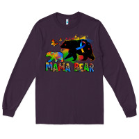Plum mama bear autism Long Sleeve Tee - Zillion Design Studio