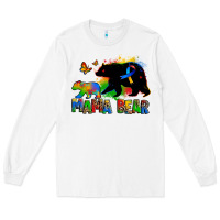 White mama bear autism Long Sleeve Tee - Zillion Design Studio