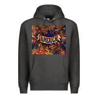 Charcoal Heather tiger america Premium Hoodie - NancyCooperArtShop