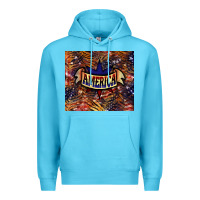 Ocean Blue tiger america Premium Hoodie - NancyCooperArtShop