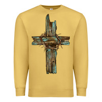 Antique Gold cross with thorn Premium Sweatshirt - BarkalooDesign