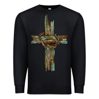 Black cross with thorn Premium Sweatshirt - BarkalooDesign