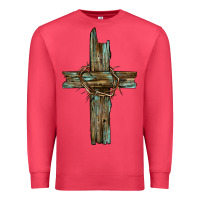 Cardinal cross with thorn Premium Sweatshirt - BarkalooDesign