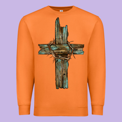 Cross With Thorn Premium Sweatshirt Designed By Barkaloodesign