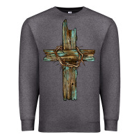 Charcoal Heather cross with thorn Premium Sweatshirt - BarkalooDesign