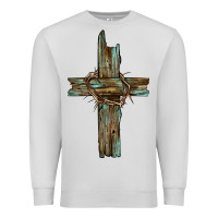 Dove Grey cross with thorn Premium Sweatshirt - BarkalooDesign