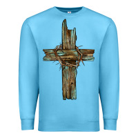 Ocean Blue cross with thorn Premium Sweatshirt - BarkalooDesign