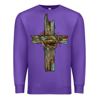 Purple cross with thorn Premium Sweatshirt - BarkalooDesign
