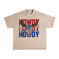 French Oak howdy howdy howdy 4th of july bull skull billie wi Urban Heavy Tee - texasbilliewilder
