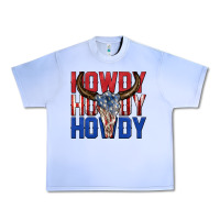 Grape Ice howdy howdy howdy 4th of july bull skull billie wi Urban Heavy Tee - texasbilliewilder