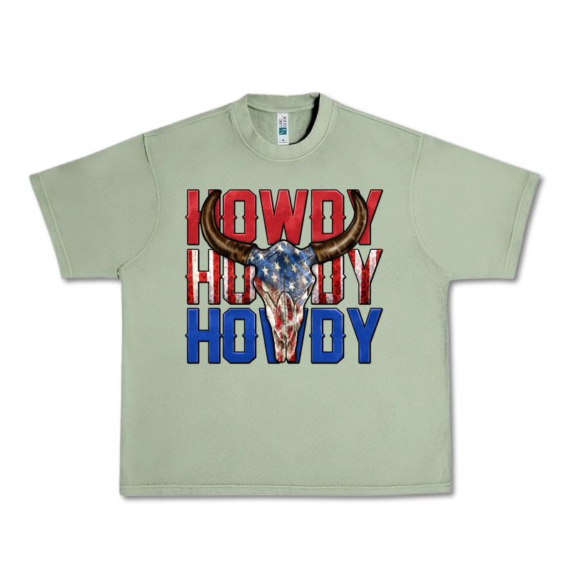 Howdy Howdy Howdy 4th Of July Bull Skull Billie Wi Urban Heavy Tee by texasbilliewilder | Teevron