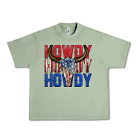 Oil Green howdy howdy howdy 4th of july bull skull billie wi Urban Heavy Tee - texasbilliewilder