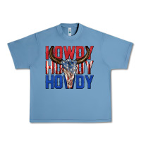 Pebble Blue howdy howdy howdy 4th of july bull skull billie wi Urban Heavy Tee - texasbilliewilder