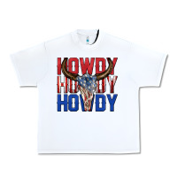 White howdy howdy howdy 4th of july bull skull billie wi Urban Heavy Tee - texasbilliewilder