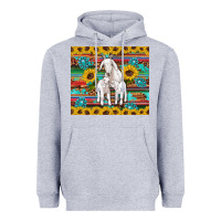 Heather Grey goats mom and baby sunflowers gemstones serape leopard glitter wooden Heavyweight Hoodie - Artiststas