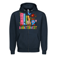 Navy booktrovert Zipper Hoodie - JahusDesignShop