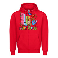 Red booktrovert Zipper Hoodie - JahusDesignShop