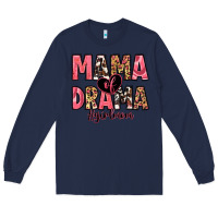 Navy mama of drama girl mom Long Sleeve Tee - Zillion Design Studio