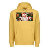 Antique Gold christmas with santa Premium Hoodie - AdoDesignShop