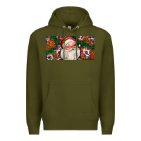 Army Green christmas with santa Premium Hoodie - AdoDesignShop
